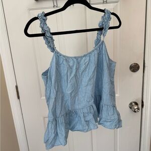 Madewell Denim Ruffle-Strap Cami Top